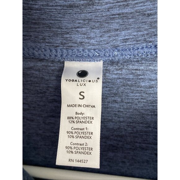 Yogalicious LUX Jacket Womens L Full Zip Long Sleeve Thumbholes Heather blue - Picture 6 of 8